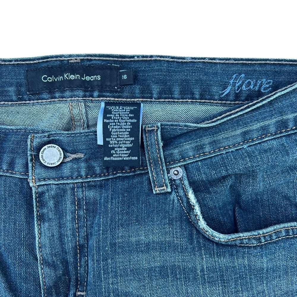 Calvin Klein Vintage Y2K Jeans Women's Flare 17N Blue Faded WB94A22 Size 16 L30 - Picture 11 of 13